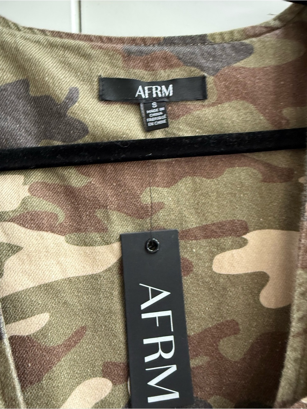 AFRM Olive Camo Zip-Front Sleeveless Maxi Dress - Picture 4 of 4